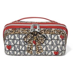 Brighton Wild Love Heart and Leopard Print Cosmetic Bag